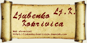 Ljubenko Koprivica vizit kartica